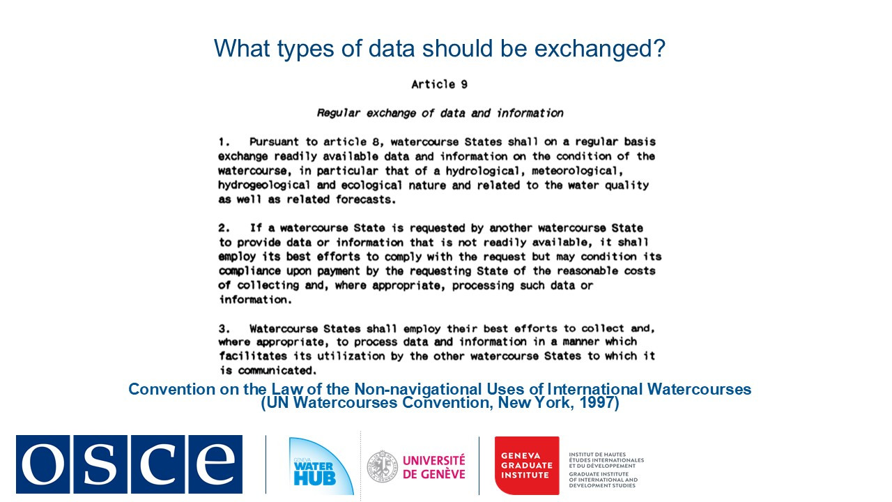 UN Watercourses convention on data exchange