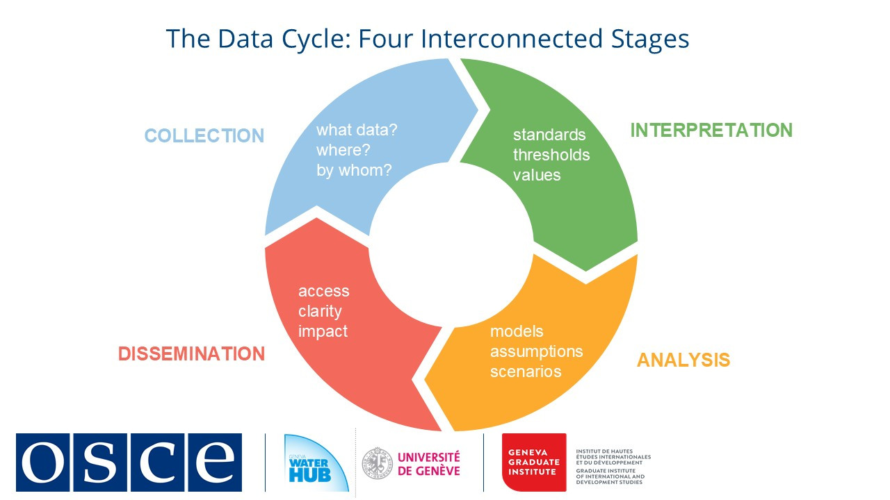Data cycle: collection, interpretation, analysis and dissemination 