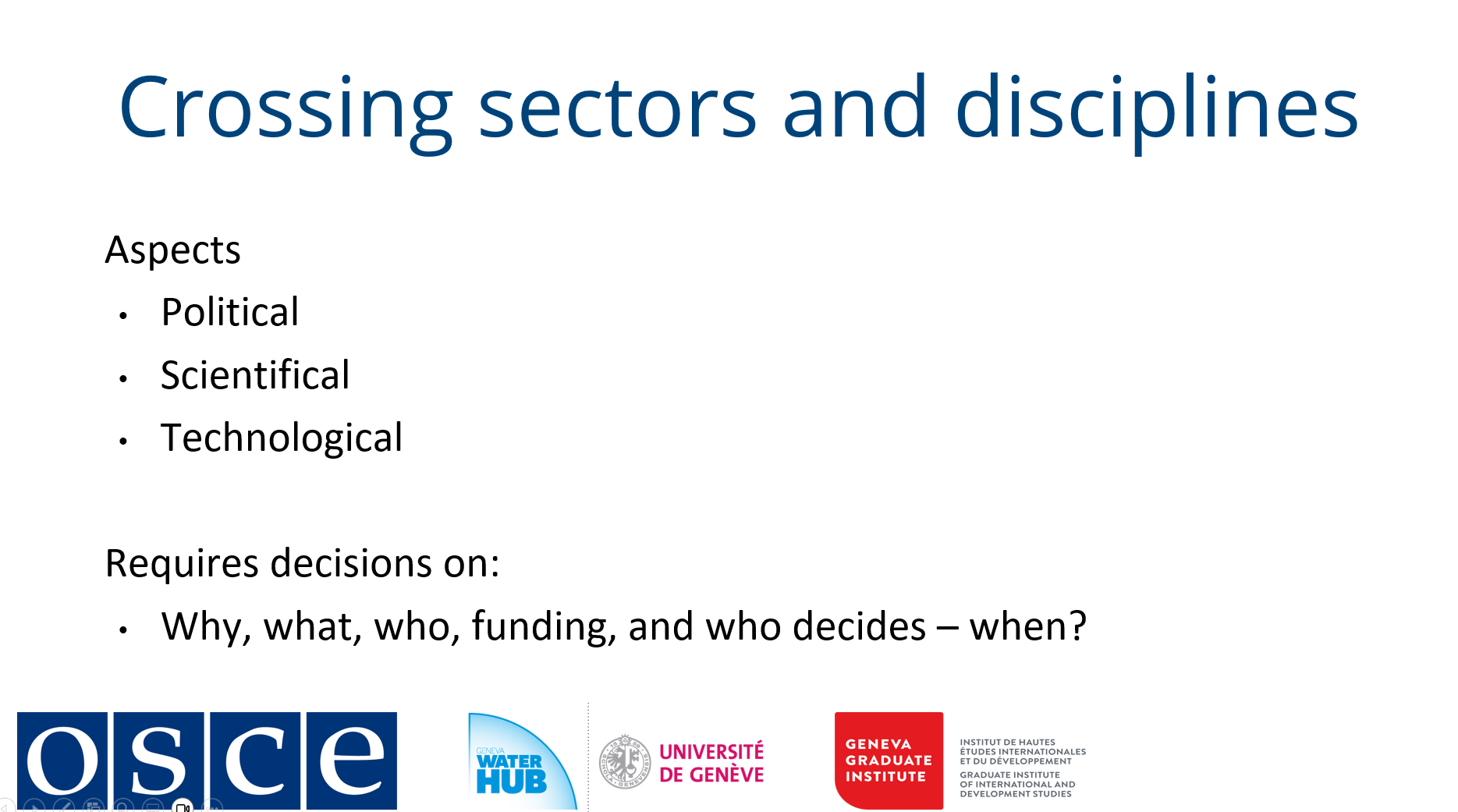 Crossing sectors and disciplines